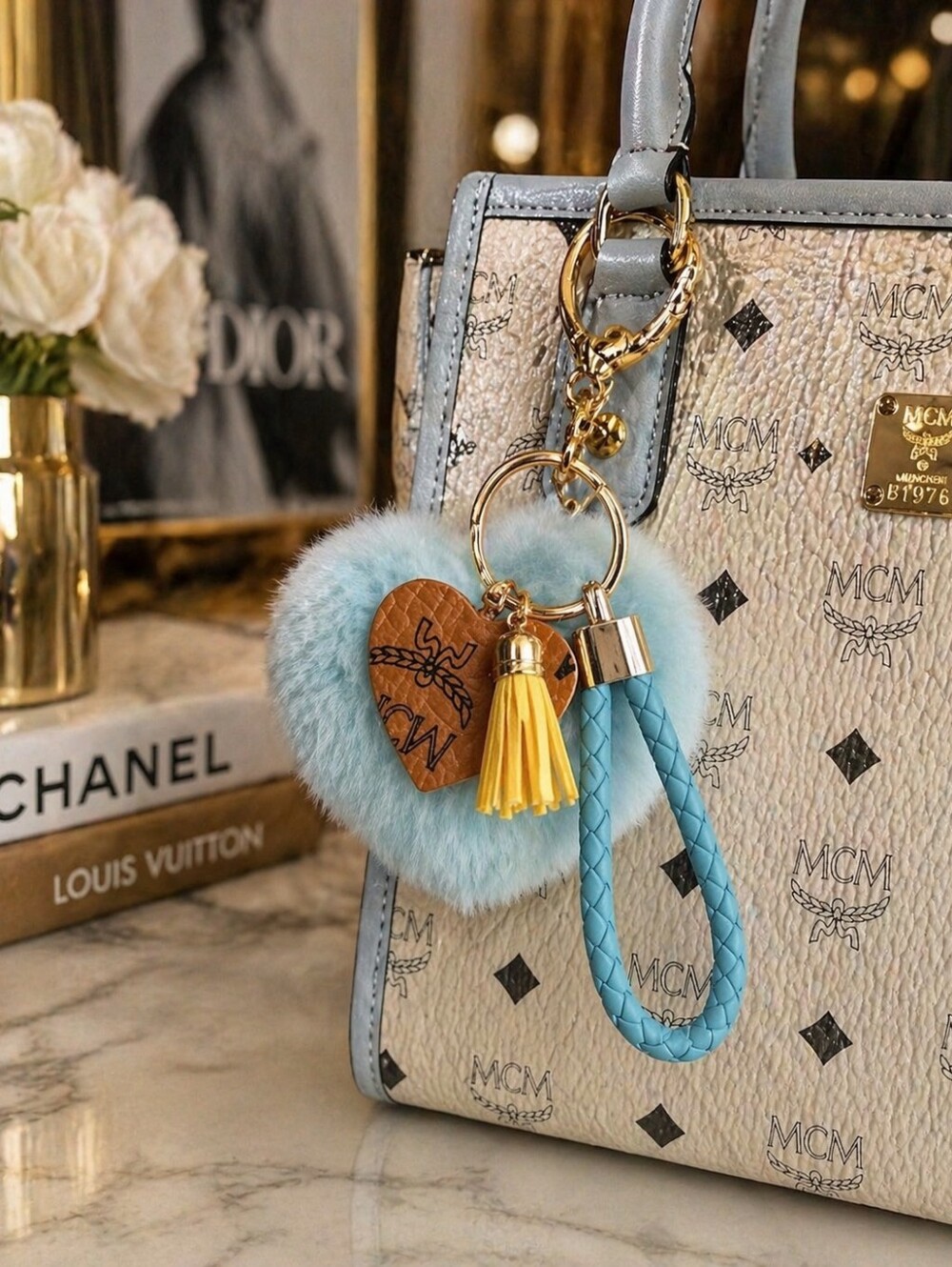 Handcrafted Bag Charm Keychain • Luxe Charm Accessory